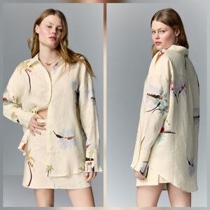 Soleil Soleil Keaton Shirt Collared Long Sleeve Front button Size 0